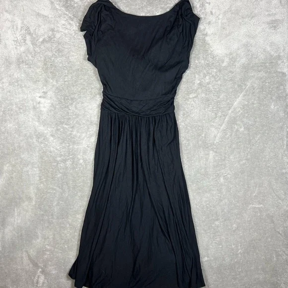 Anthropologie Dress Womens XL Black Maeve Tamera Surplice Minimal Flowy Stretchy - Picture 5 of 7
